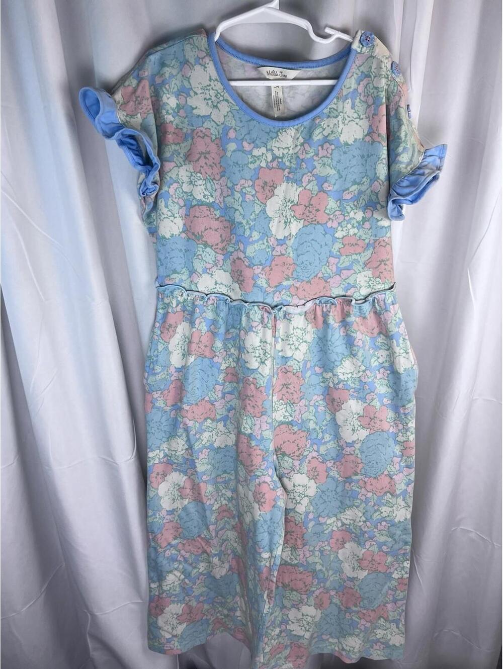 Matilda Jane Far Out Floral Cropped Romper Girls Dream Chasers Size 10 Blue Pink